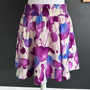 🌸 XXi Purple Blue Floral A-Line Skater Skirt — Size M